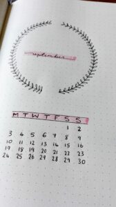 september 2018 bullet journal setup title page