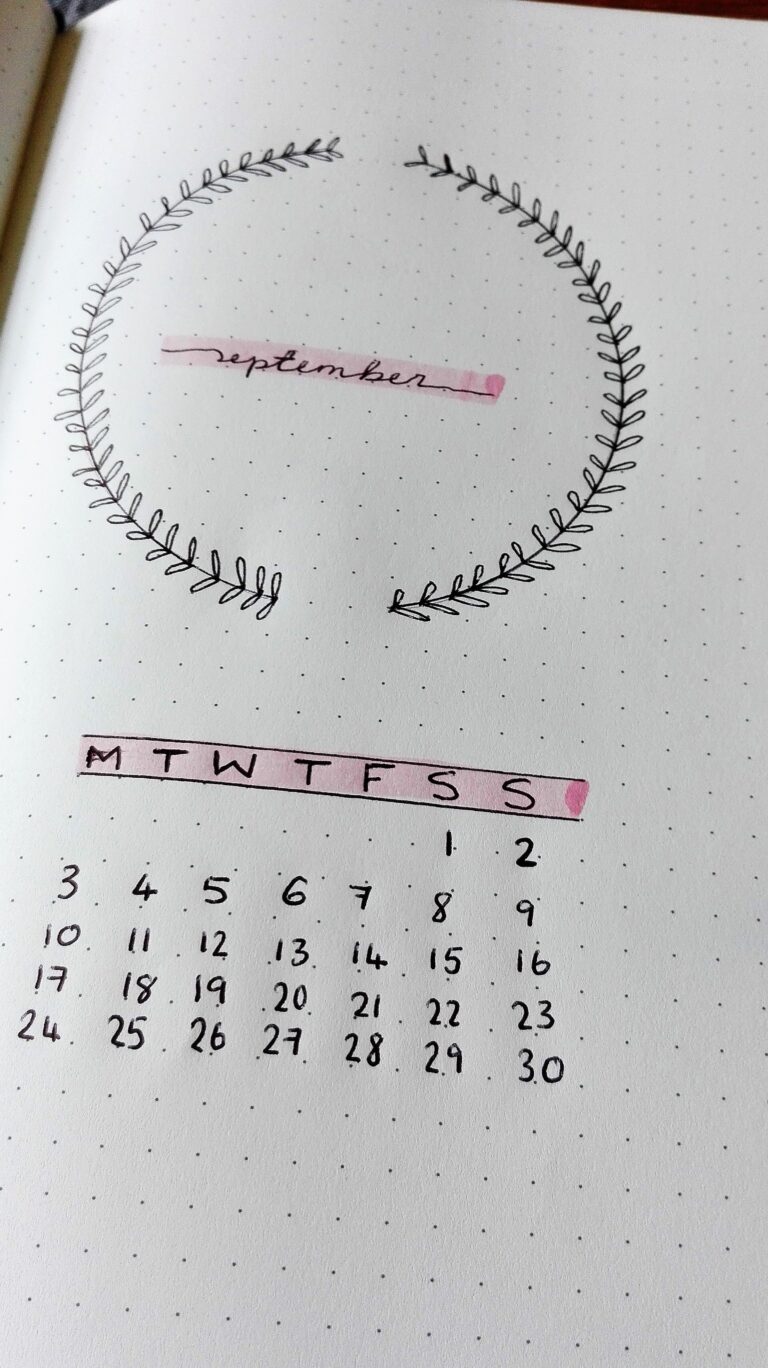 september 2018 bullet journal setup title page