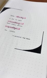 winnie the pooh quote september 2018 bullet journal setup