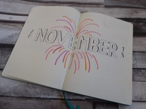 november bullet journal setup title page