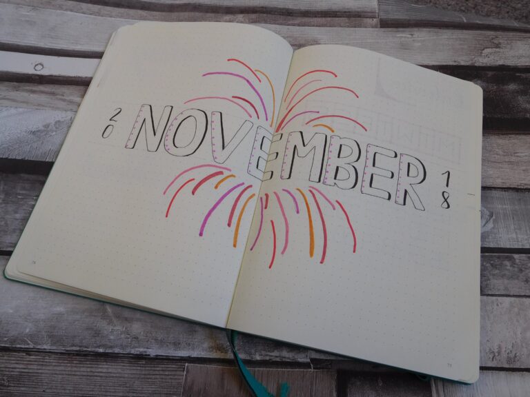 november bullet journal setup title page