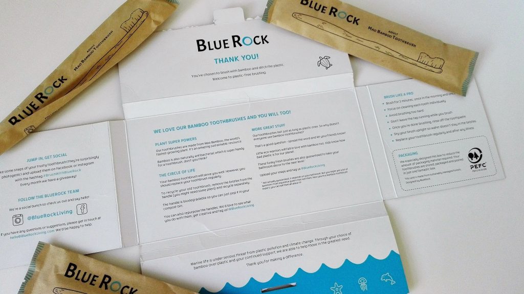 BlueRock bamboo toothbrushes packaging