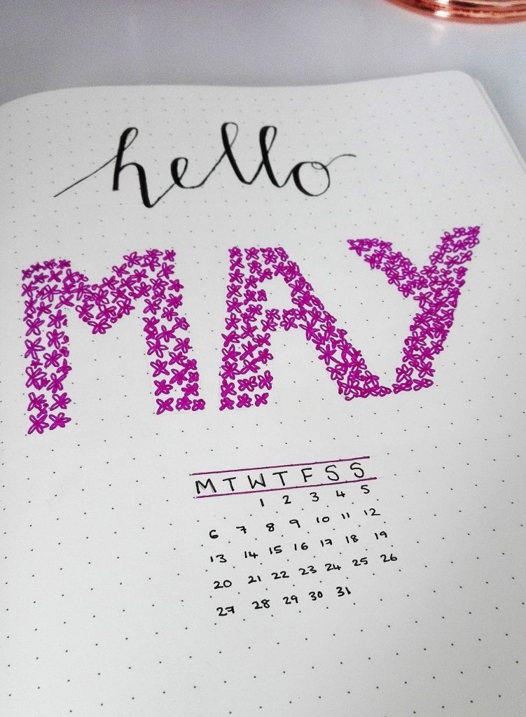 may 2019 bullet journal setup title page