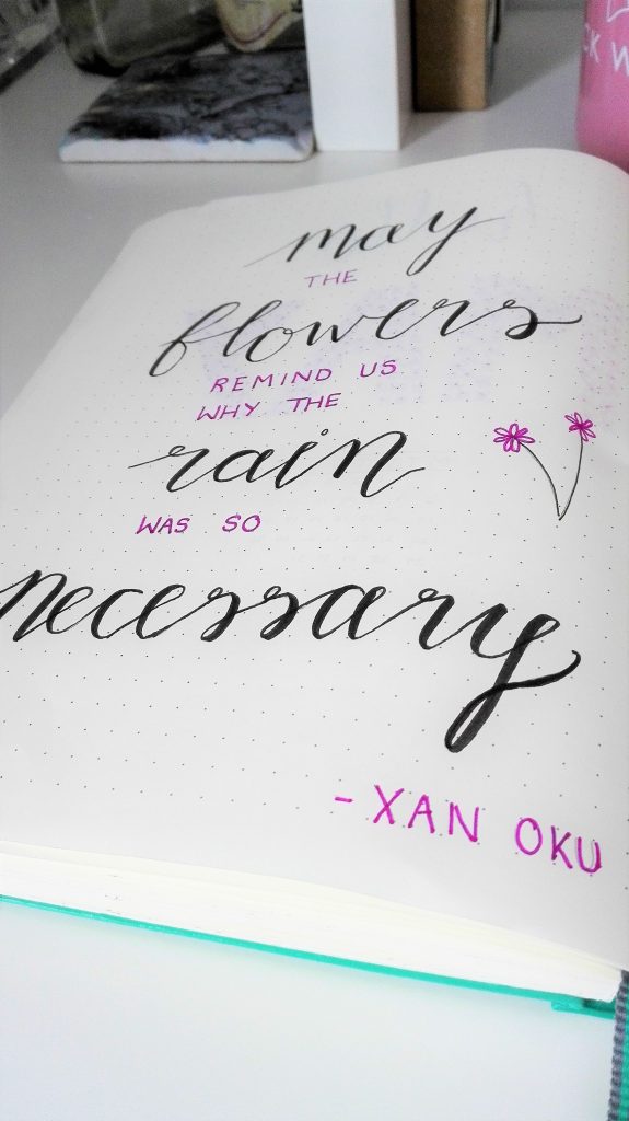 may 2019 bullet journal setup xan oku quote