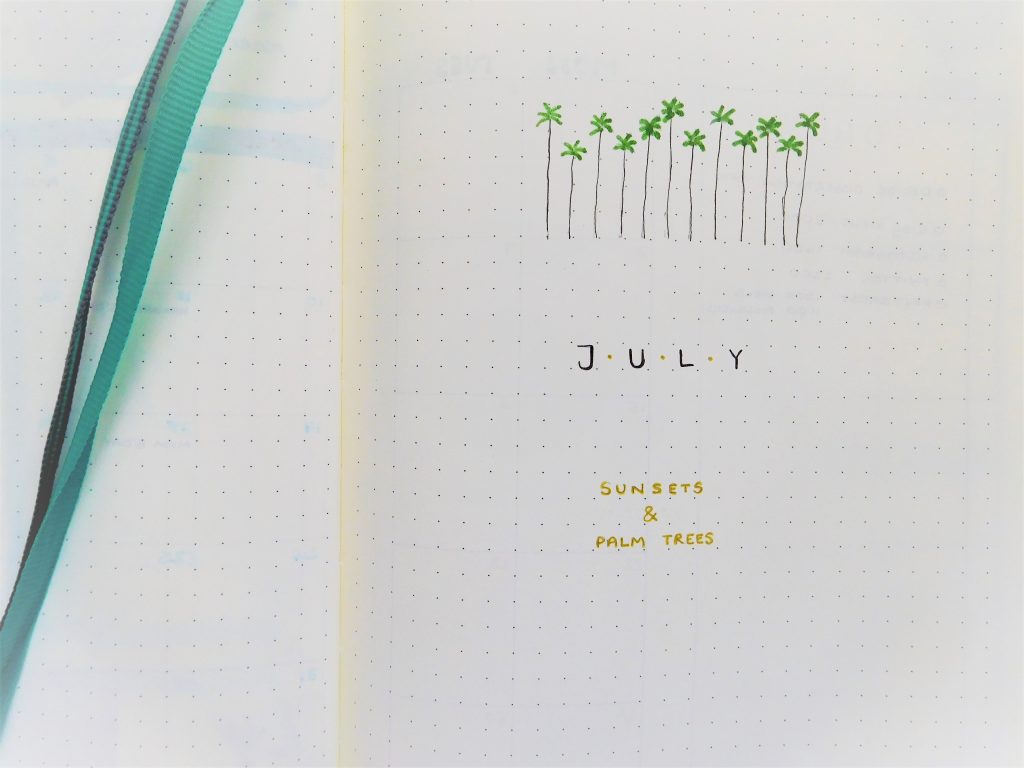 july 2019 bullet journal setup title page