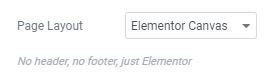 elementor canvas settings blank landing page