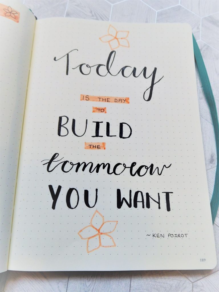 august bullet journal quote