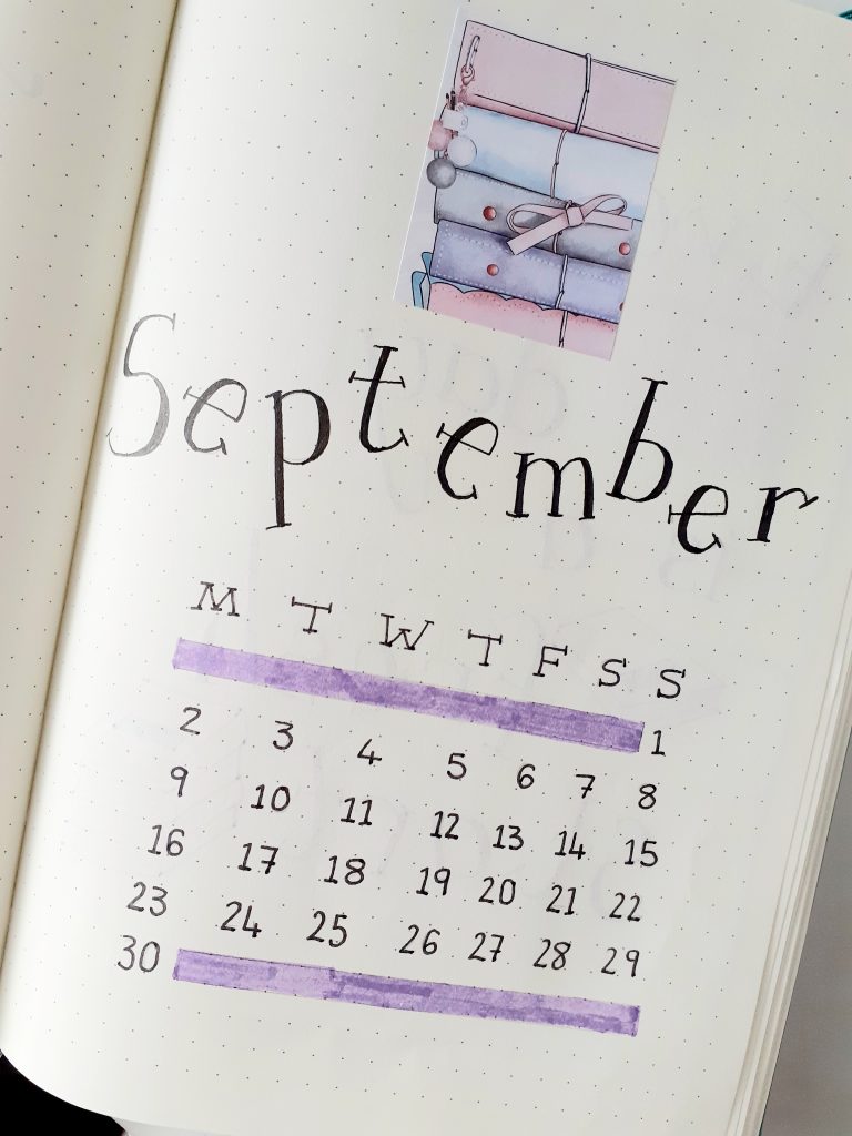september 2019 bullet journal setup title page