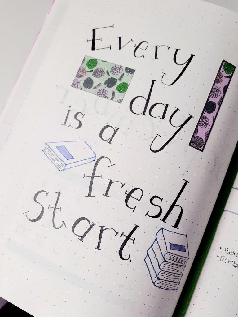 september 2019 bullet journal quote page