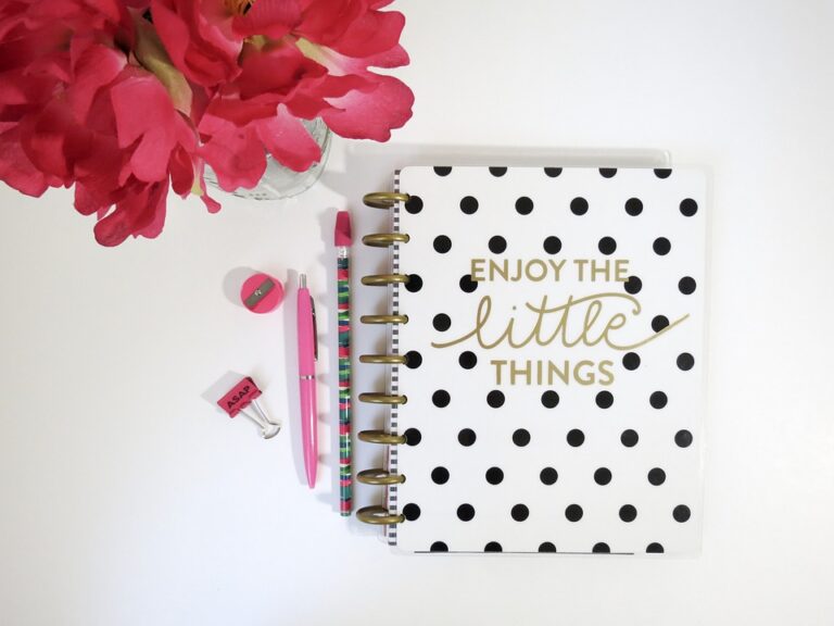 notebook planner flatlay