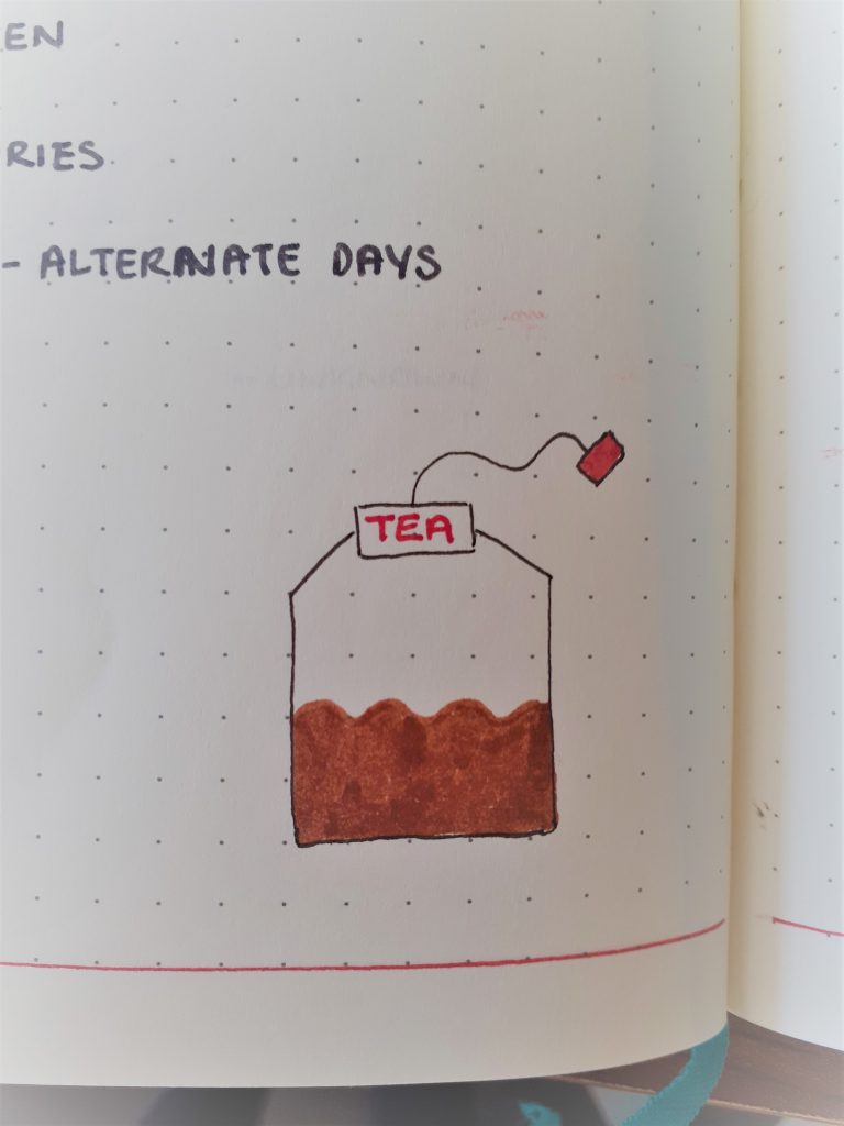 tea bag illustration november 2019 bullet journal