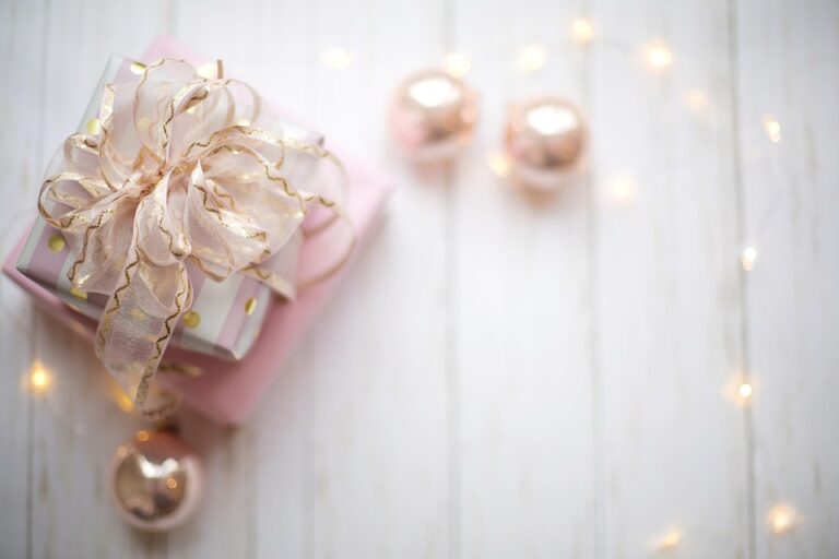 christmas presents pastel pink