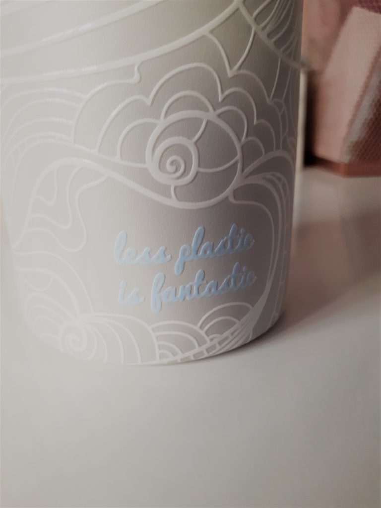 net zero co reusable water bottle grey waves design