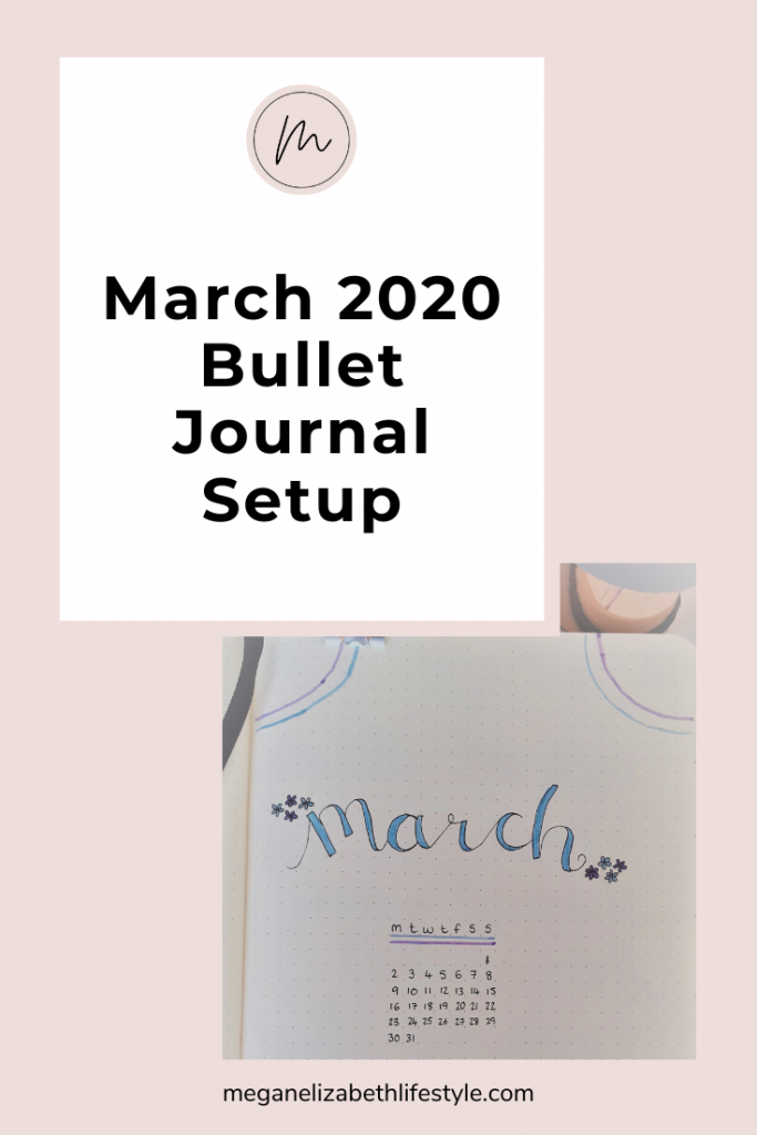 March 2020 bullet journal setup pin