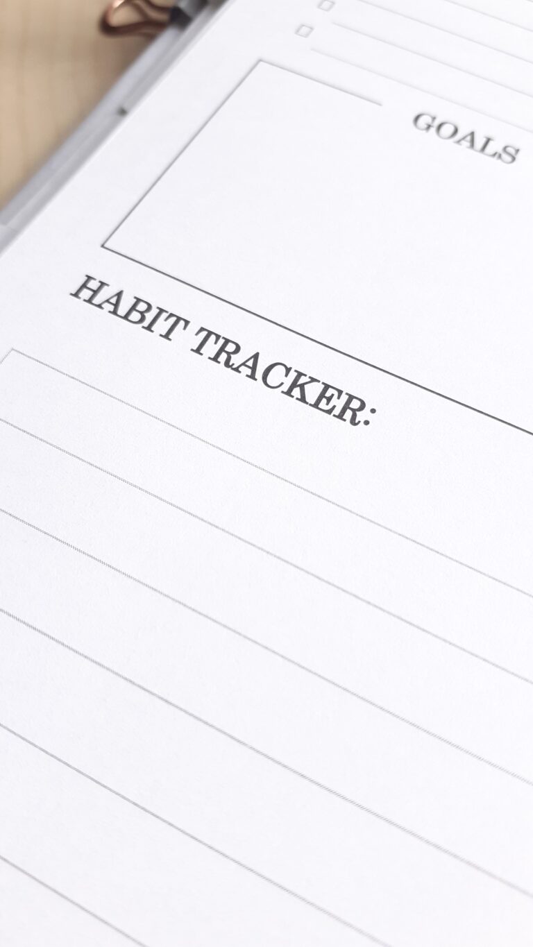 photo of a habit tracker in a planner